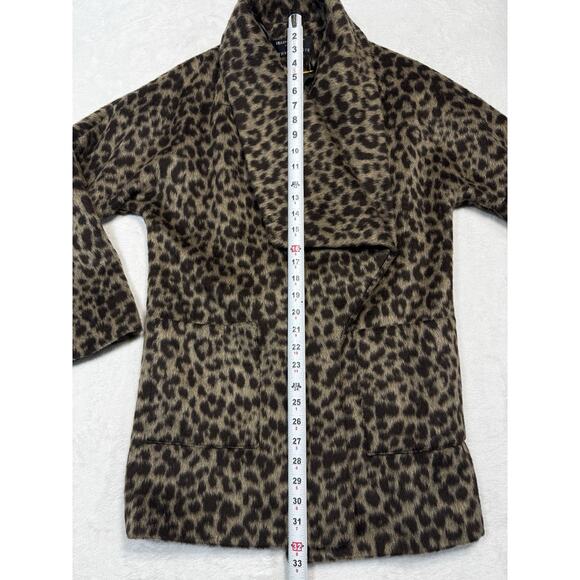 Helene Berman Anthropology Leopard Faux Fur Crop Jacket Mod Y2K Fall2025 Sz 2 - Picture 5 of 8